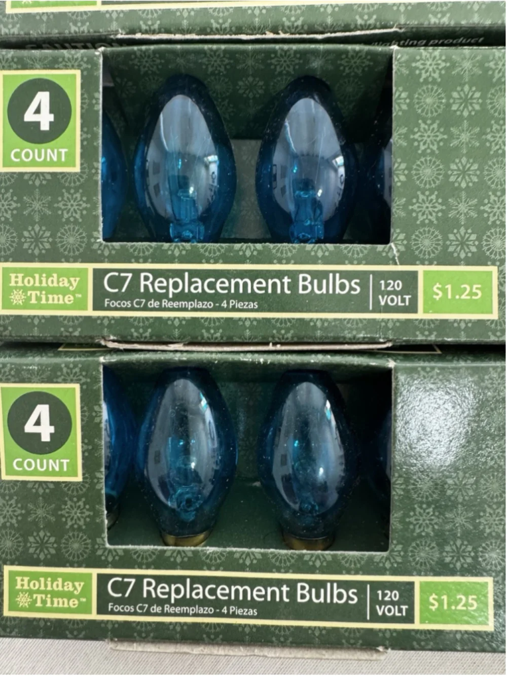 Vintage Christmas Light C7 Replacement 60 Bulb Lot Blue Amber/Orange Green Clear